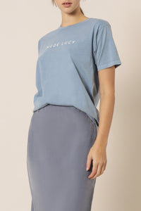 Nude Lucy Nude Lucy washed slogan tee denim blue top