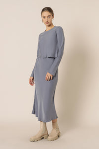 Nude Lucy reese cupro midi skirt washed navy skirt