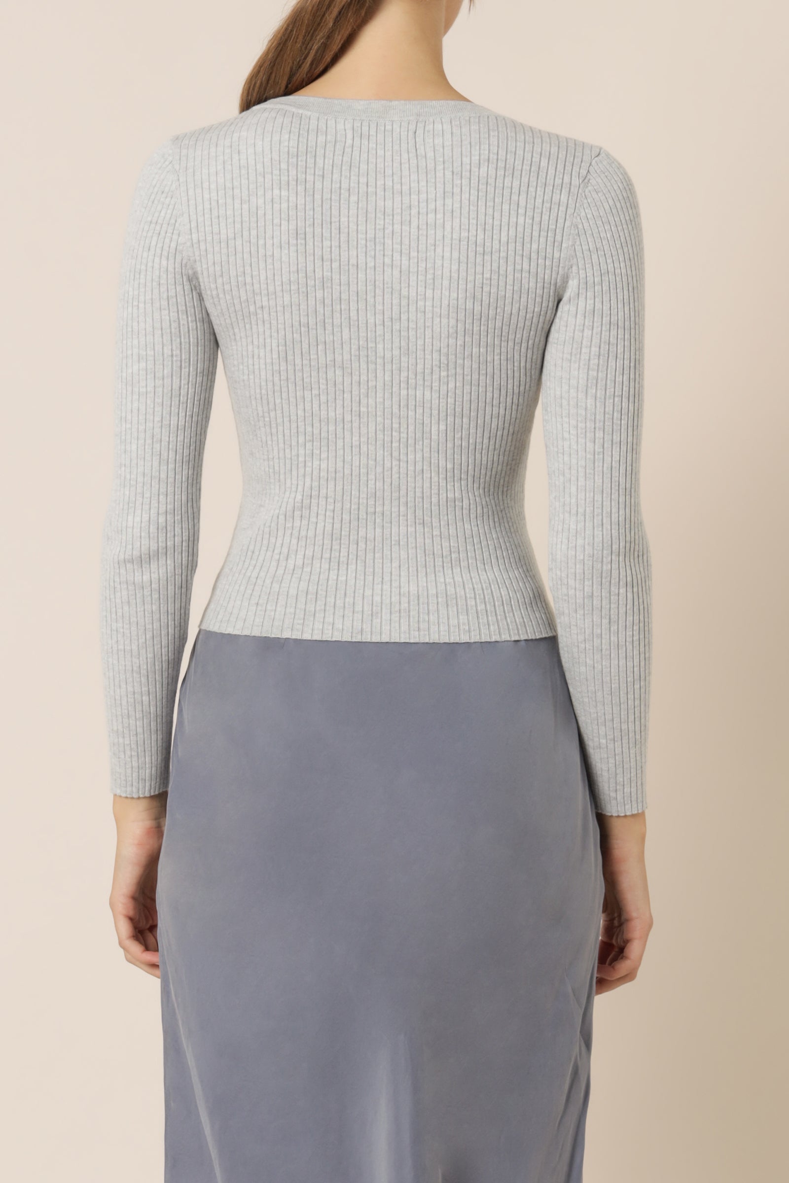 Nude Lucy Nude Classic Knit Cardi Grey Marle Knits 