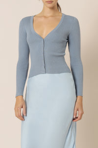 Nude Lucy nude classic knit cardi denim blue knits