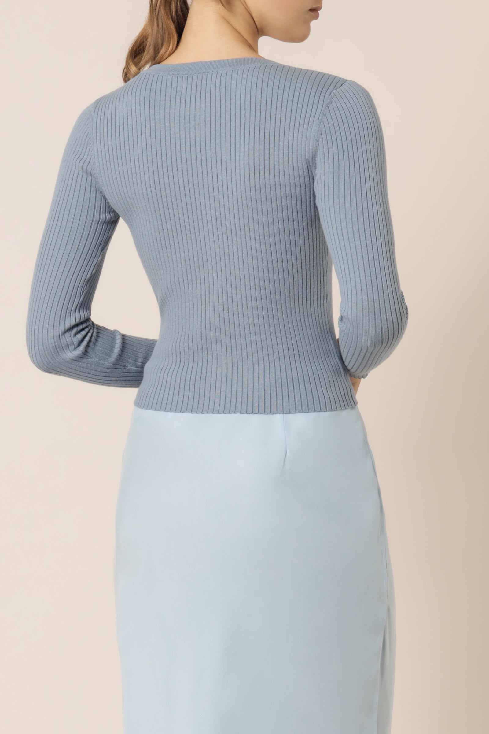 Nude Lucy Nude Classic Knit Cardi Denim Blue Knits 