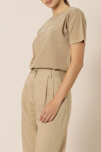 Nude Lucy Nude Lucy washed slogan tee tan top