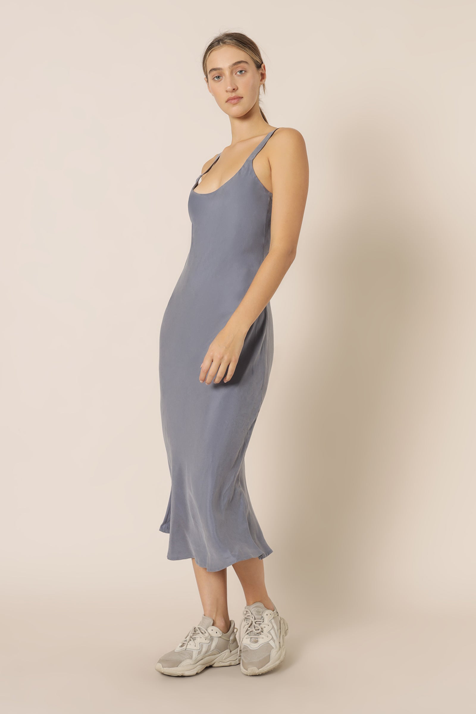 Nude Lucy esme cupro slip dress washed navy dress