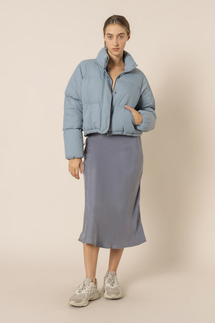TOPHER PUFFER JACKET-Denim Blue