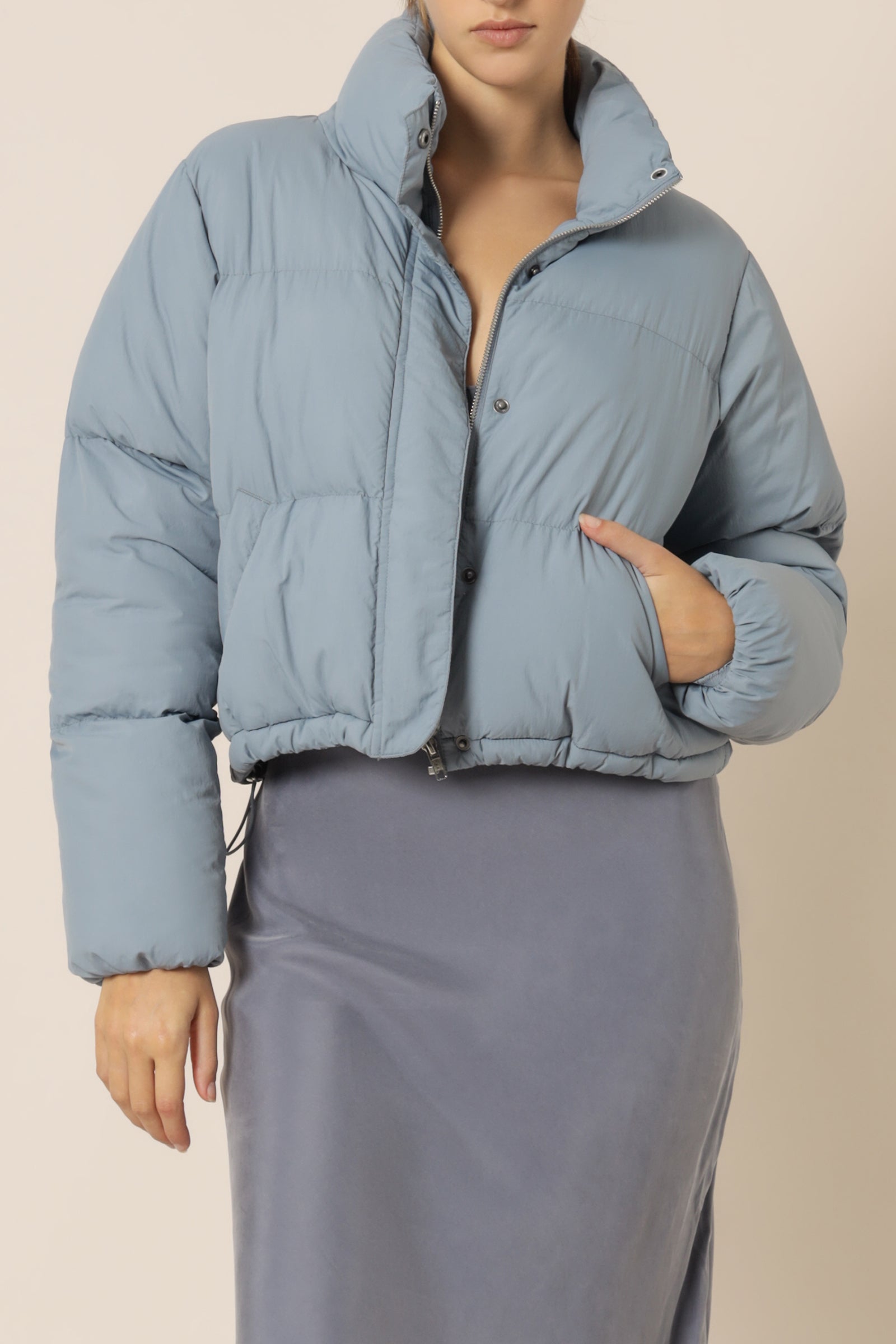 Nude Lucy topher puffer jacket denim blue jackets