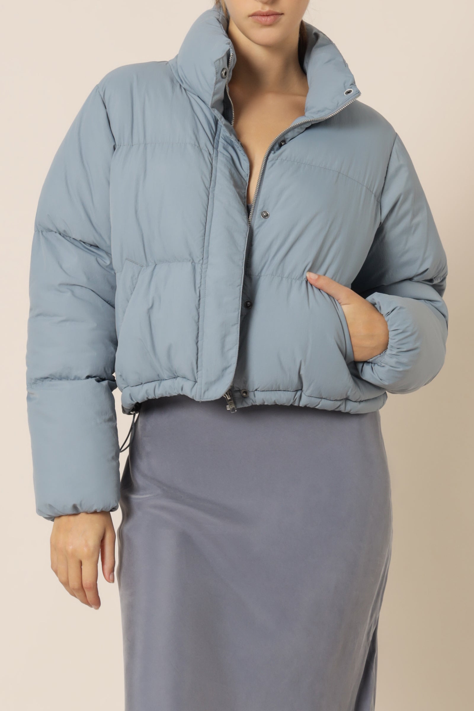 Nude Lucy Topher Puffer Jacket Denim Blue Jackets 