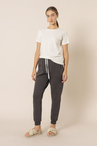 Nude Lucy harper basic crew neck tee cream stripe top