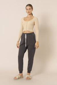 Nude Lucy kaia waffle long sleeve tee honey top