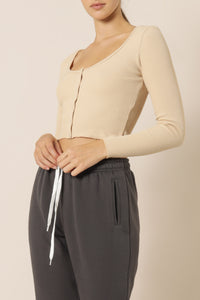 Nude Lucy kaia waffle long sleeve tee honey top