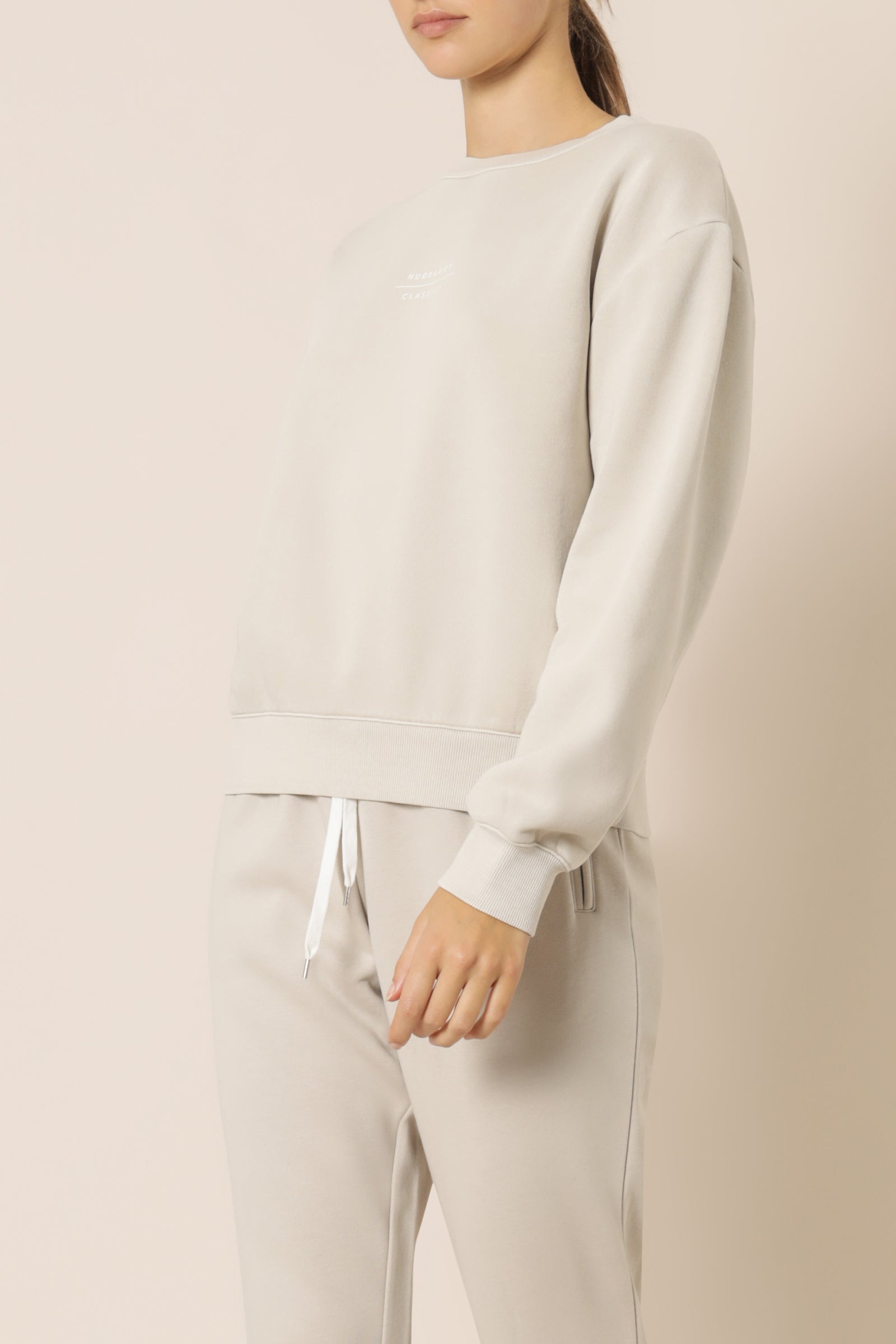 Nude Lucy nude classics slogan sweat stone sweats