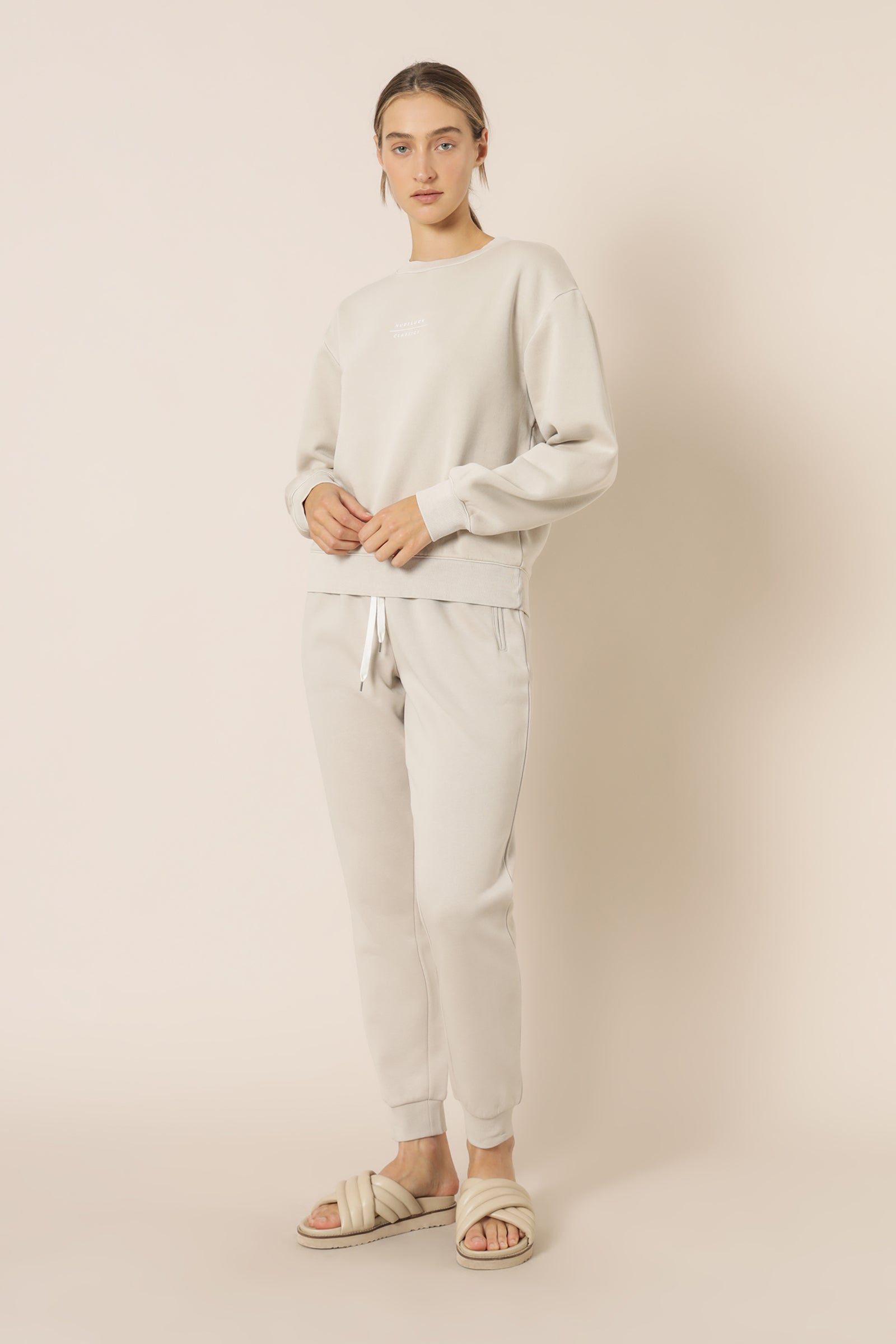 Nude Lucy nude classics slogan sweat stone sweats