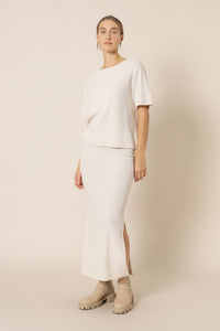 Nude Lucy bowie textured midi skirt oat skirt