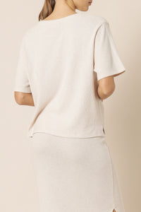 Nude Lucy bowie textured tee oat top