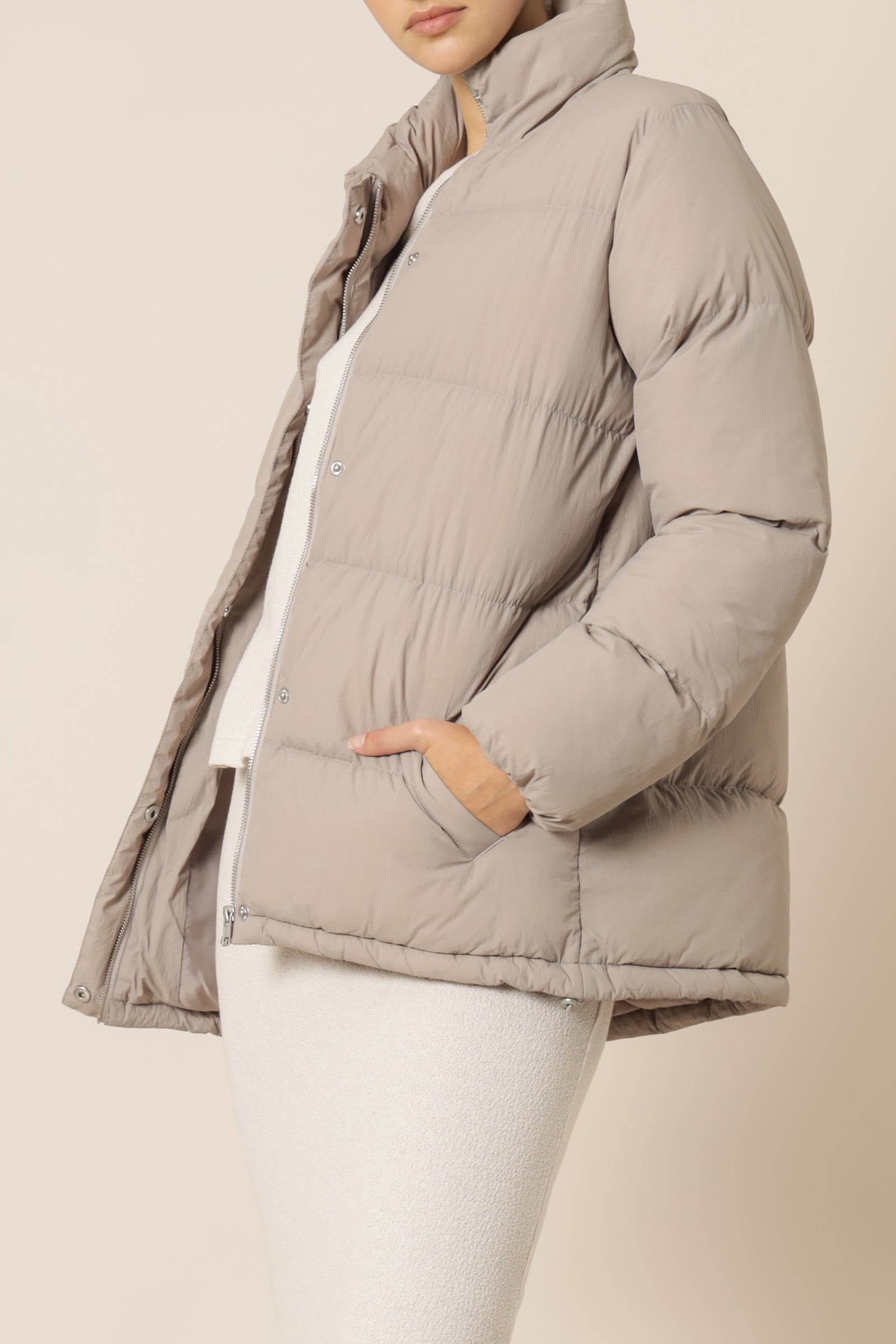 Nude Lucy topher longline puffer taupe jackets