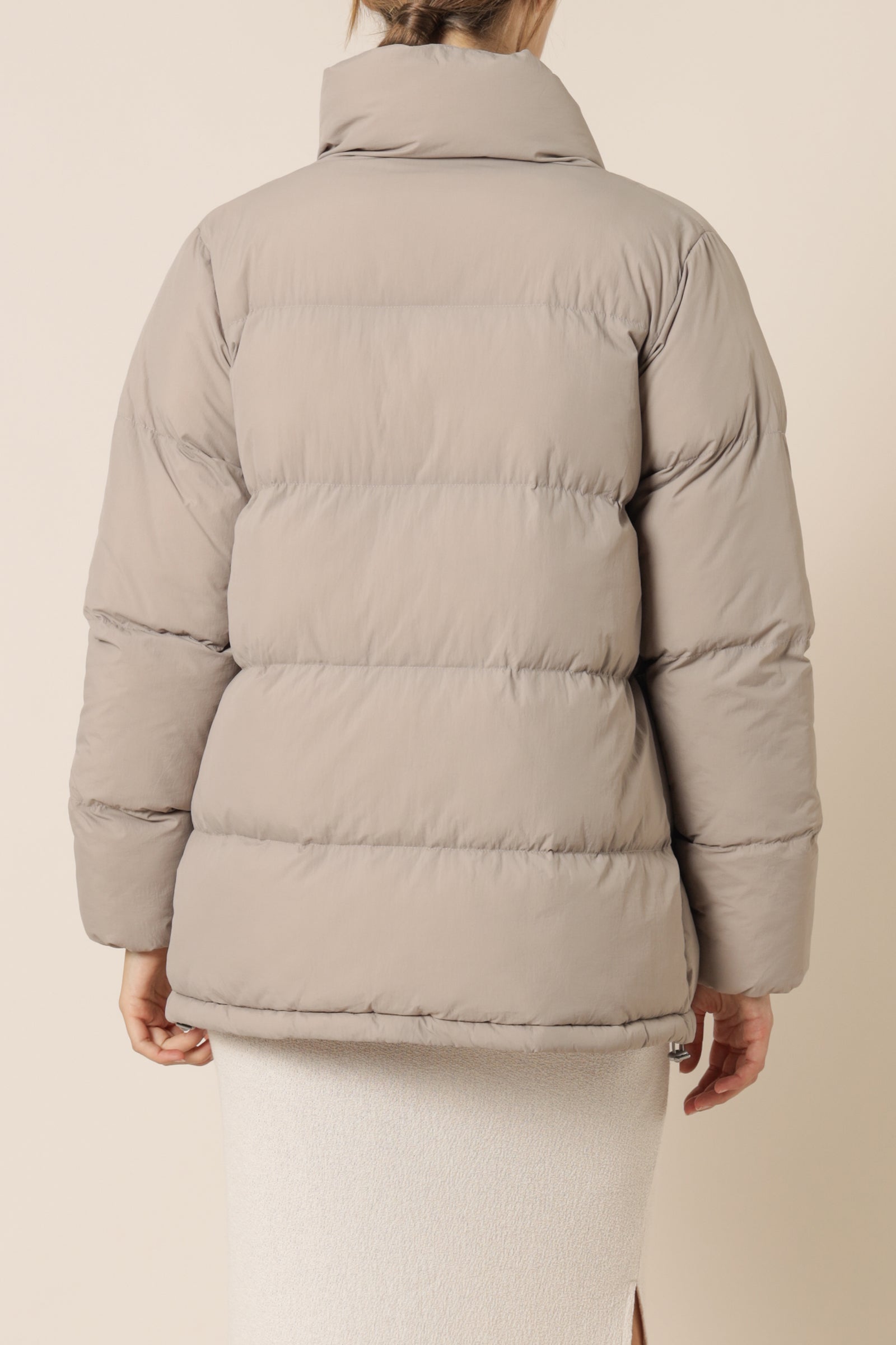 Nude Lucy Topher Longline Puffer Taupe Jackets 