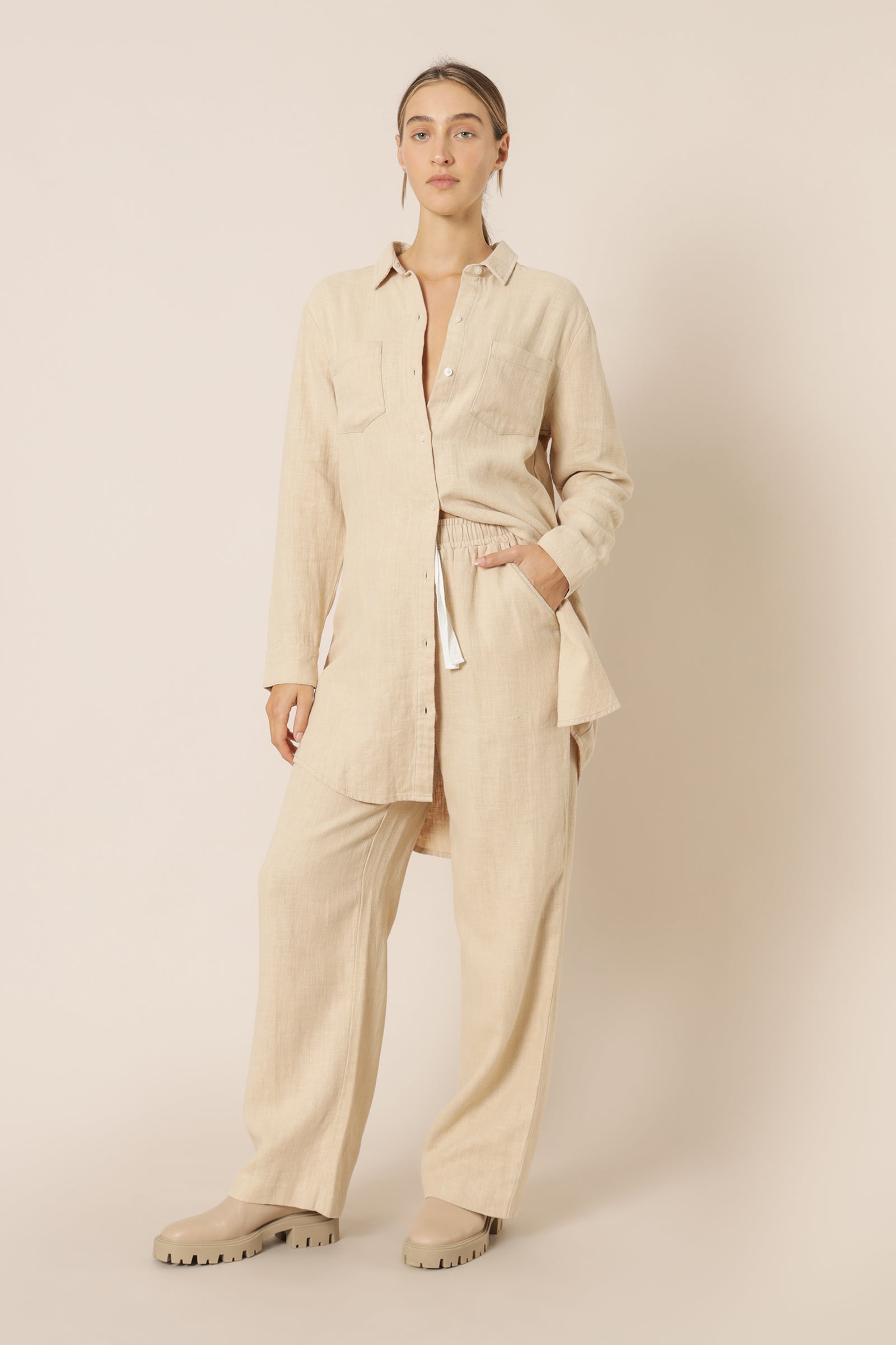 Nude Lucy marvin longline shirt oat shirt