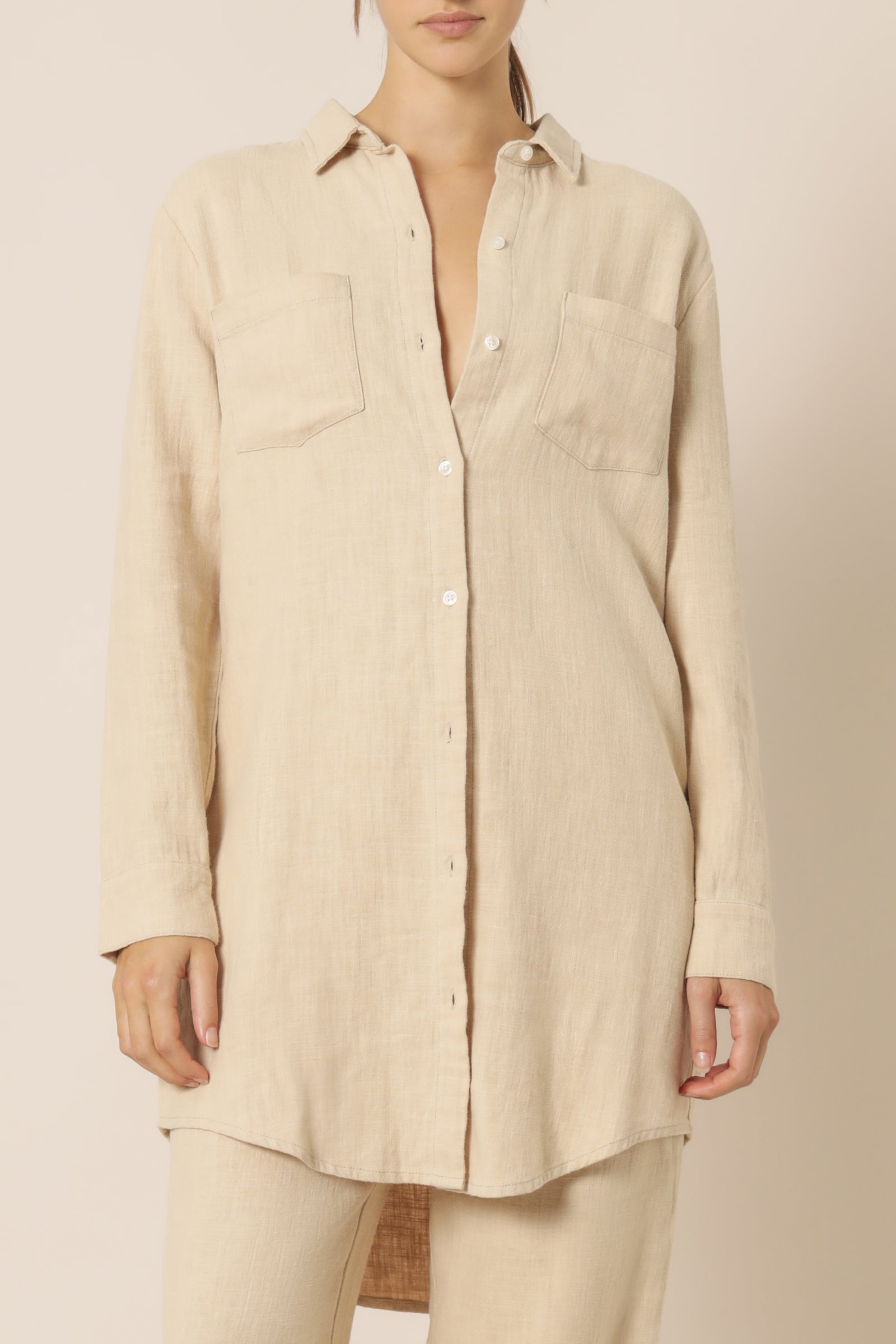 Nude Lucy marvin longline shirt oat shirt