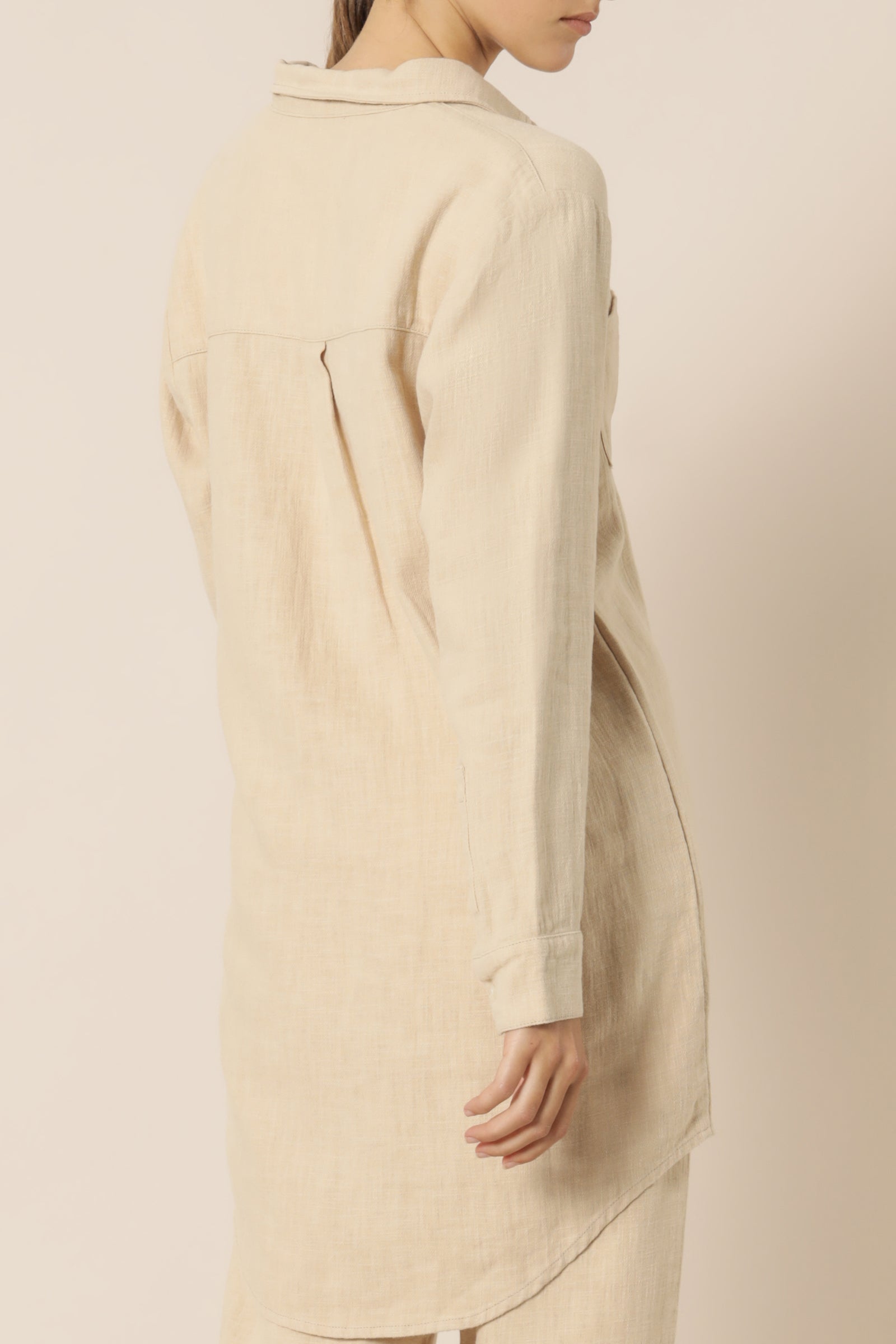 Nude Lucy Marvin Longline Shirt Oat Shirt 