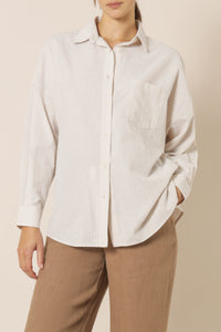 Nude Lucy ellis stripe long sleeve shirt oat stripe shirt