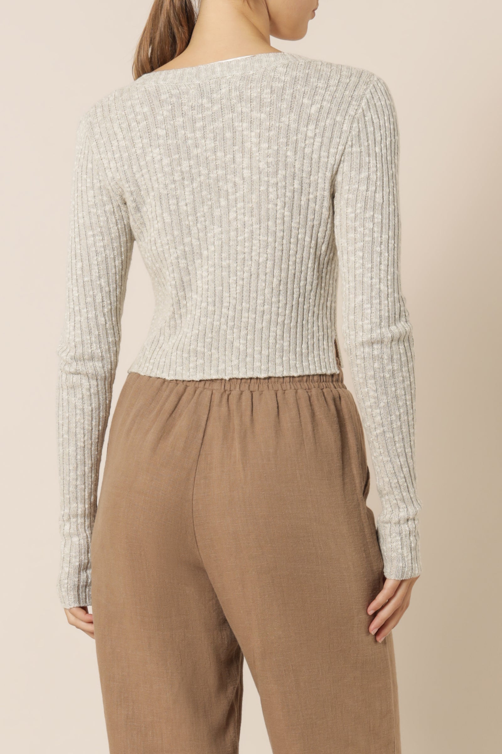 Nude Lucy Jamie V Neck Knit Stone Knits 