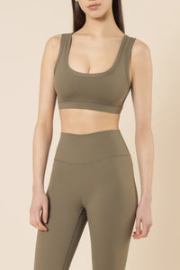 Nude Lucy nude active crop top olive top