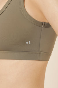 Nude Lucy nude active crop top olive top