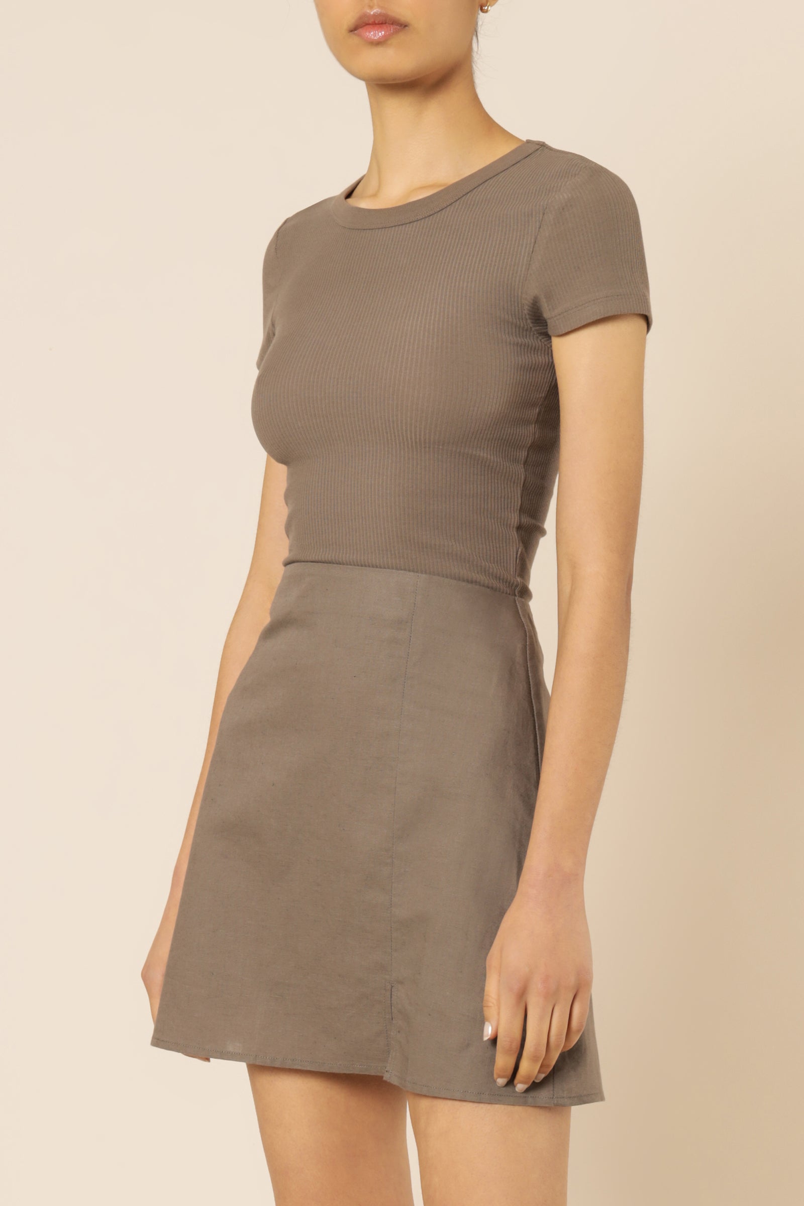 Nude Lucy Monroe Rib Tee Ash Tees 