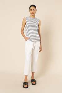 Nude Lucy keira organic muscle tank navy stripe tees
