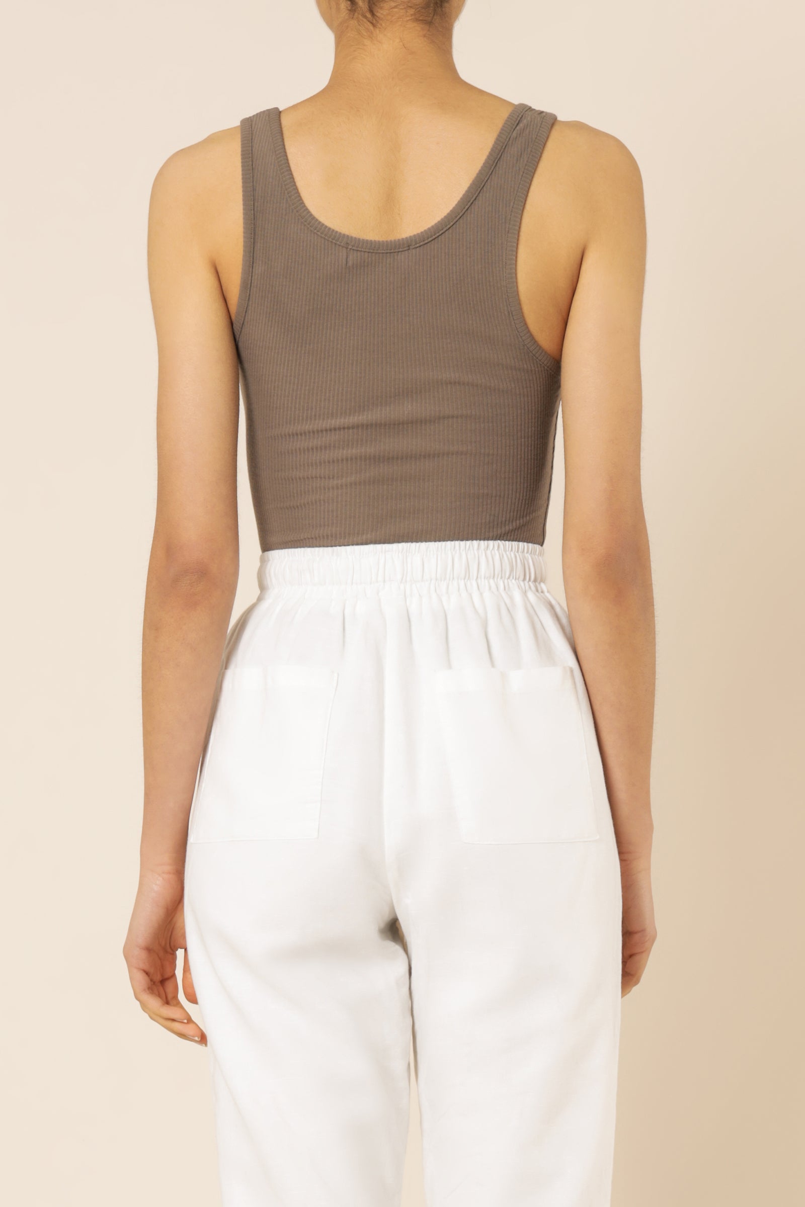 Nude Lucy Maya Organic Rib Tank Ash Tees 