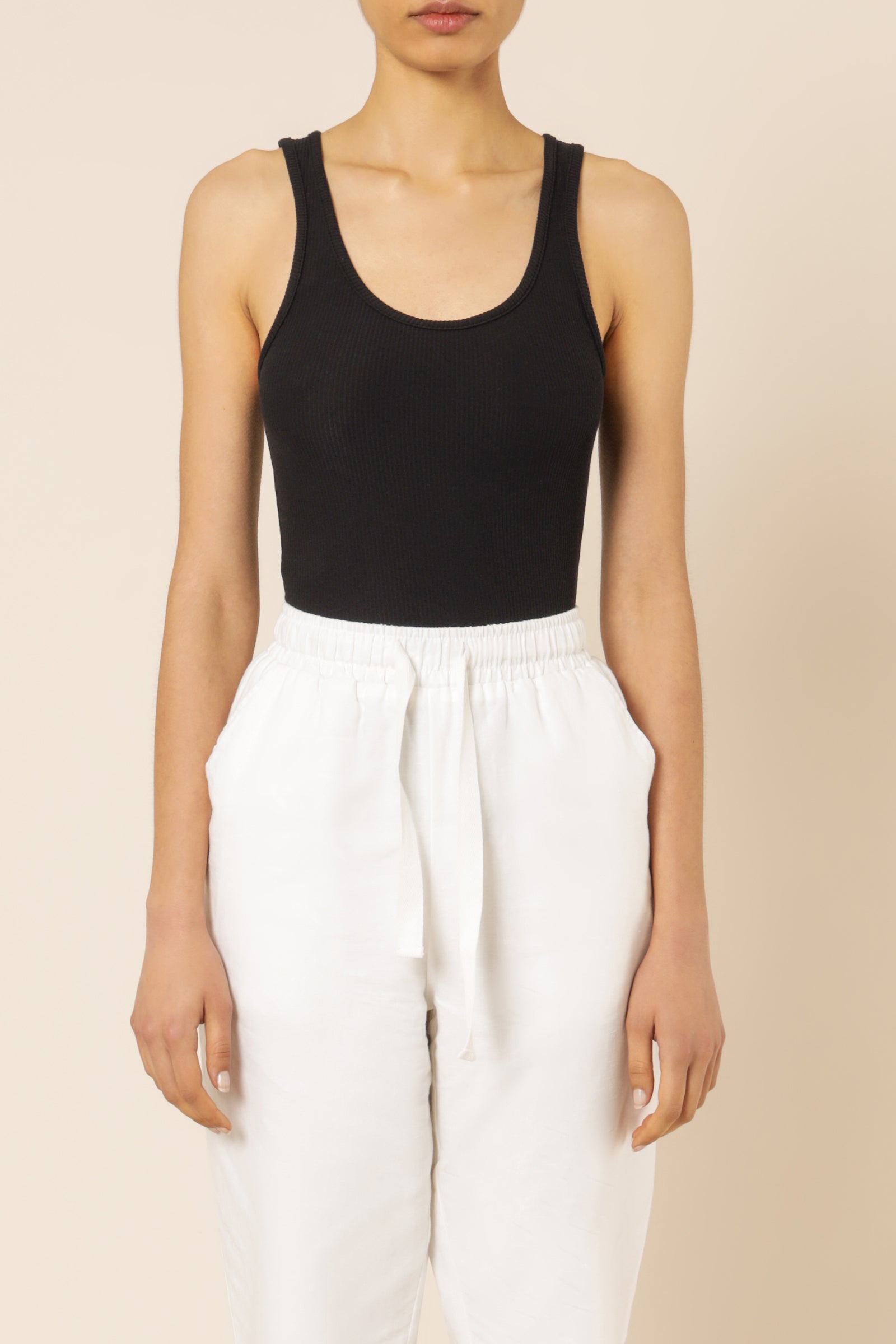 Nude Lucy Maya Organic Rib Tank Black Tees 