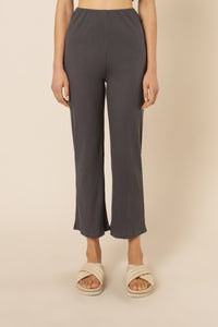 Nude Lucy nude ribbed lounge culotte coal pants