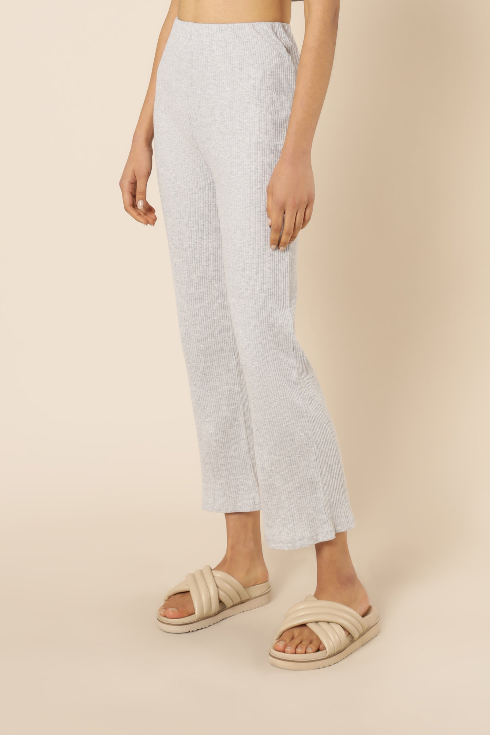 Nude Lucy nude ribbed lounge culotte grey marle pants