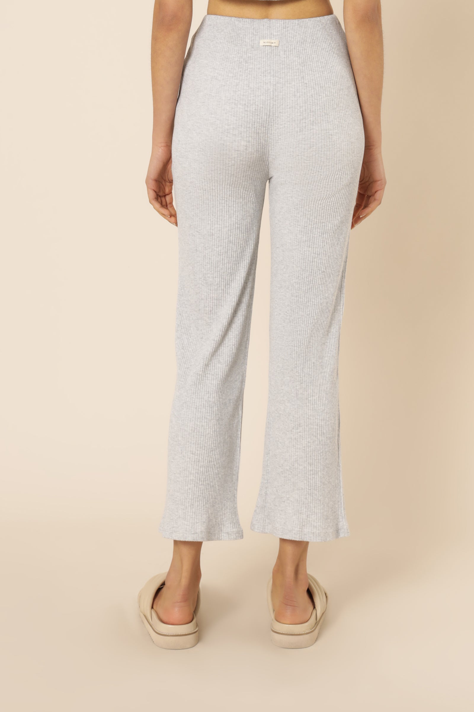 Nude Lucy nude ribbed lounge culotte grey marle pants