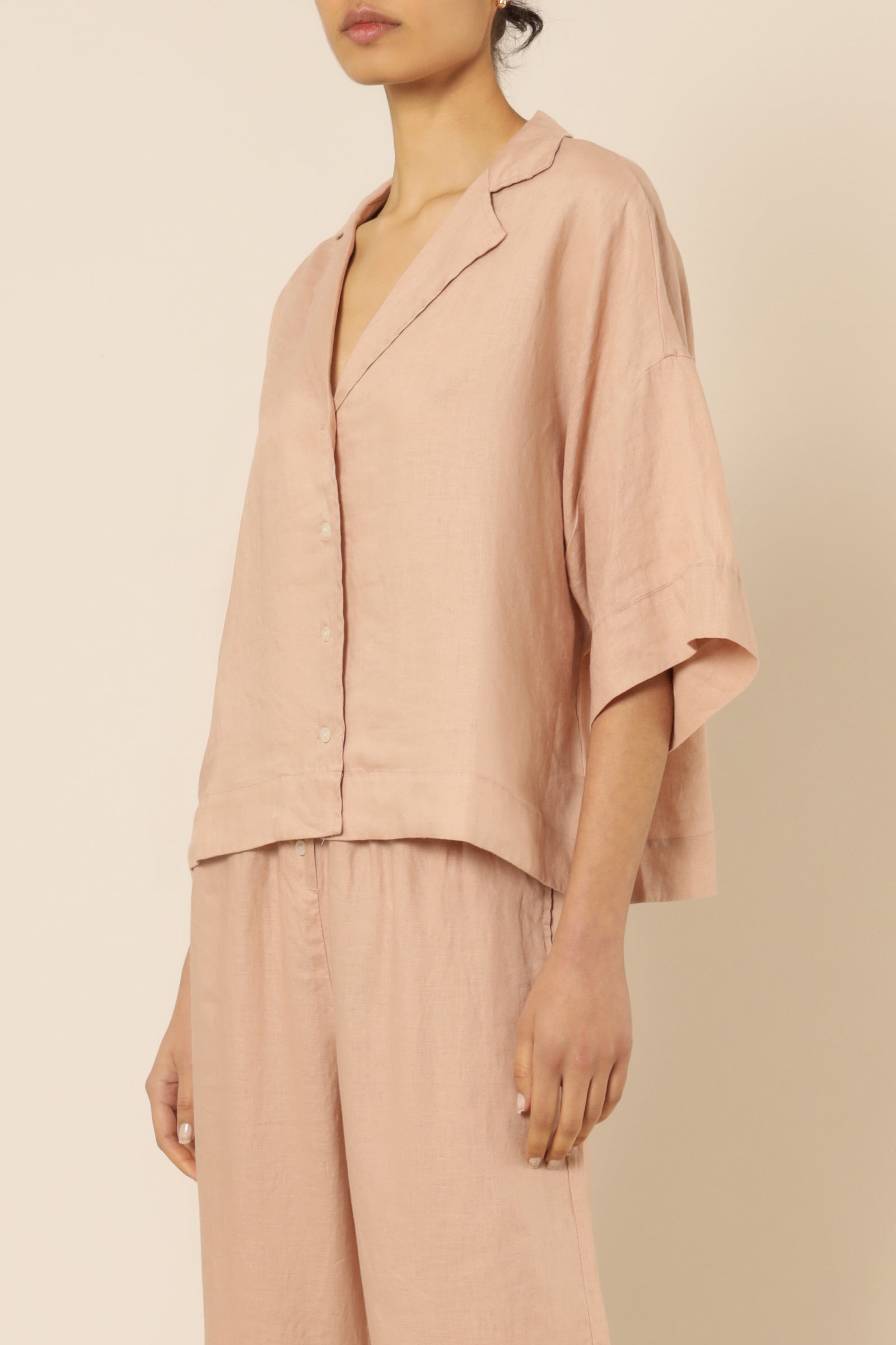 Nude Lucy Nude Lounge Linen Shirt Clay Shirt 