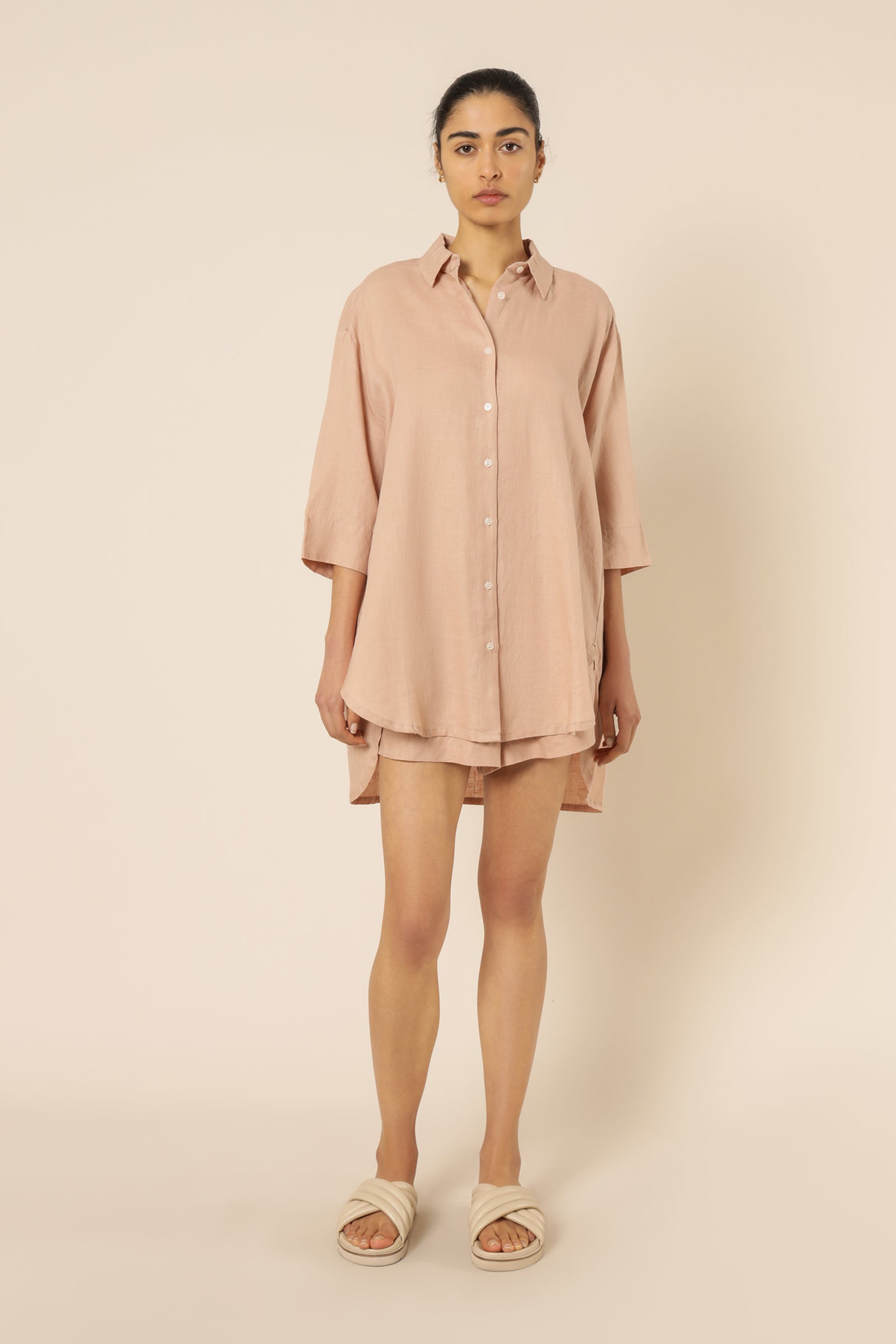 Nude Lucy Nude Lounge Longline Shirt Clay Shirt 