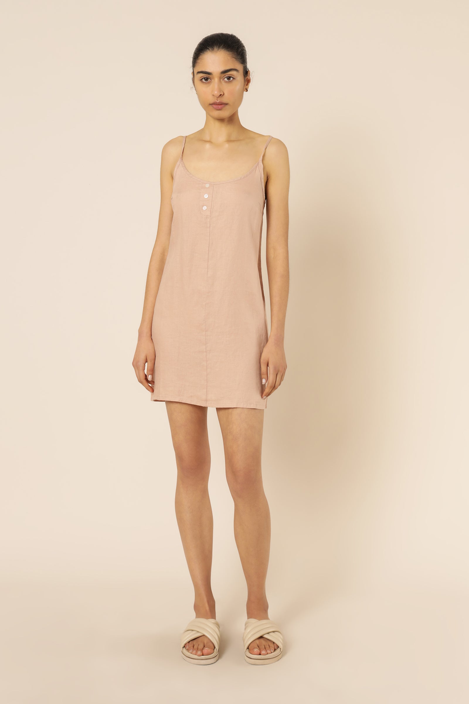 Nude Lucy nude linen lounge dress clay dress