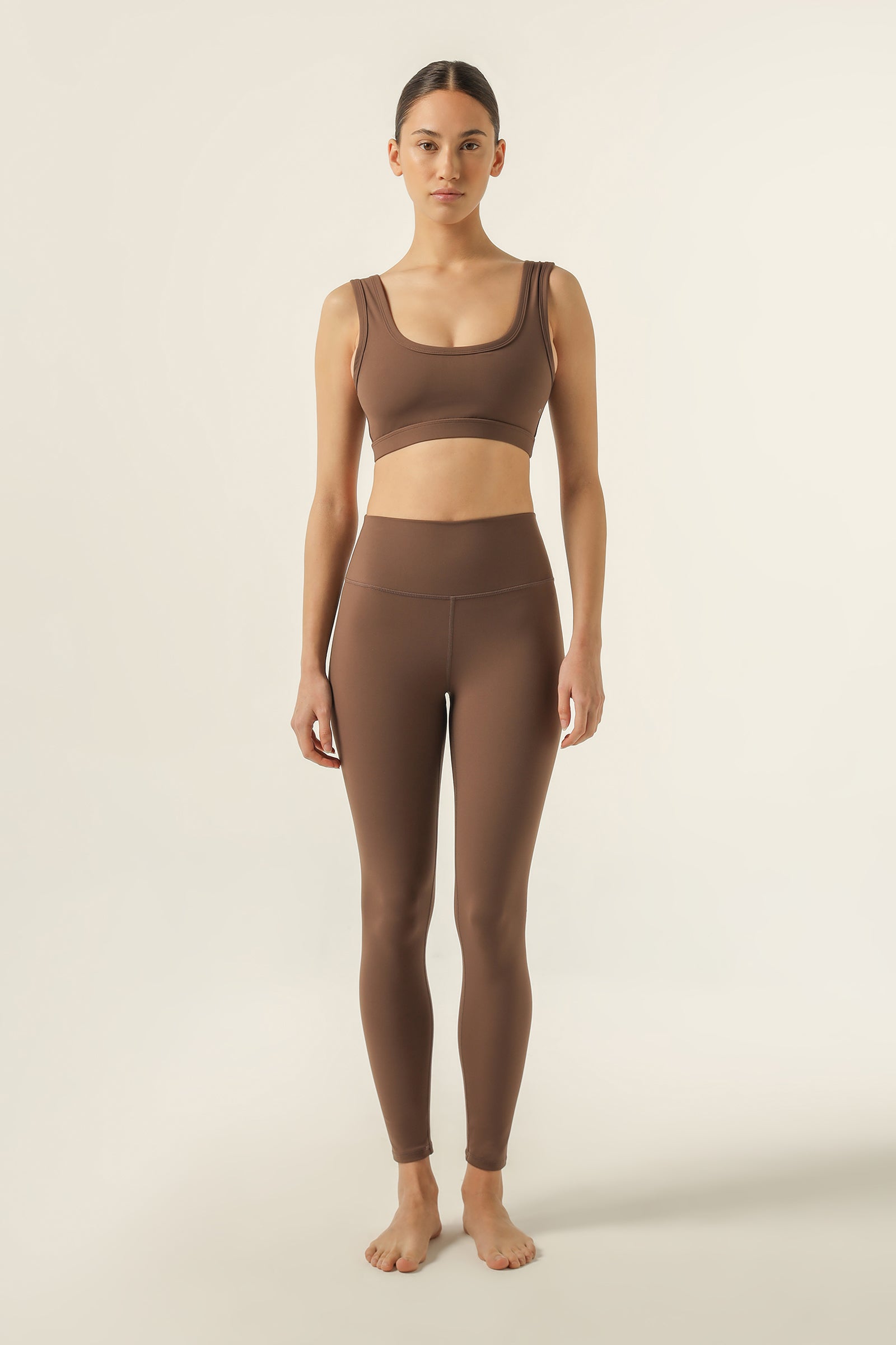 Nude Lucy Nude Active Full Length Tights In Chestnut 