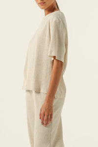 Nude Lucy Lounge Rib Tee Cream in Marle