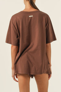 Nude Lucy Nude Lounge Jersey Tee In a Brown Cedar Colour