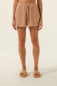 Nude Lucy Uma Waffle Short in a Brown Coffee Colour