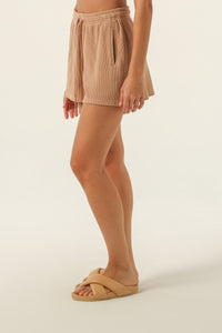 Nude Lucy Uma Waffle Short in a Brown Coffee Colour