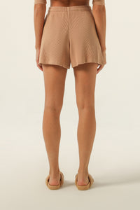 Nude Lucy Uma Waffle Short in a Brown Coffee Colour