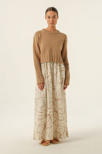 Nude Lucy Rory Knit Jumper in a Brown Coffee Colour