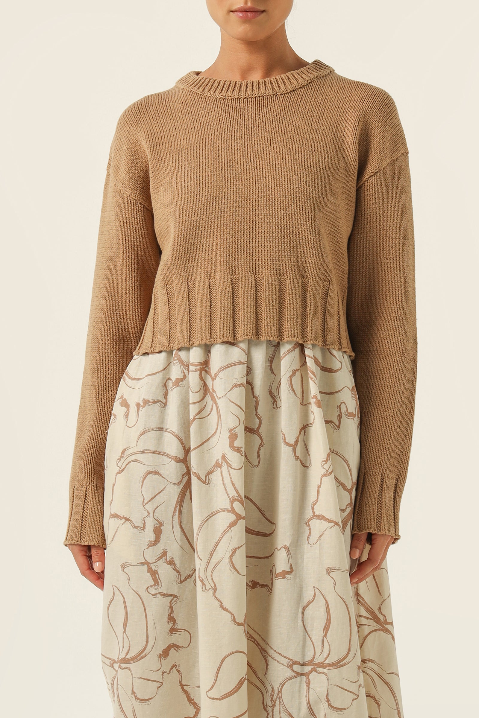 Nude Lucy Rory Knit Jumper in a Brown Coffee Colour