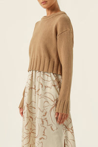 Nude Lucy Rory Knit Jumper in a Brown Coffee Colour