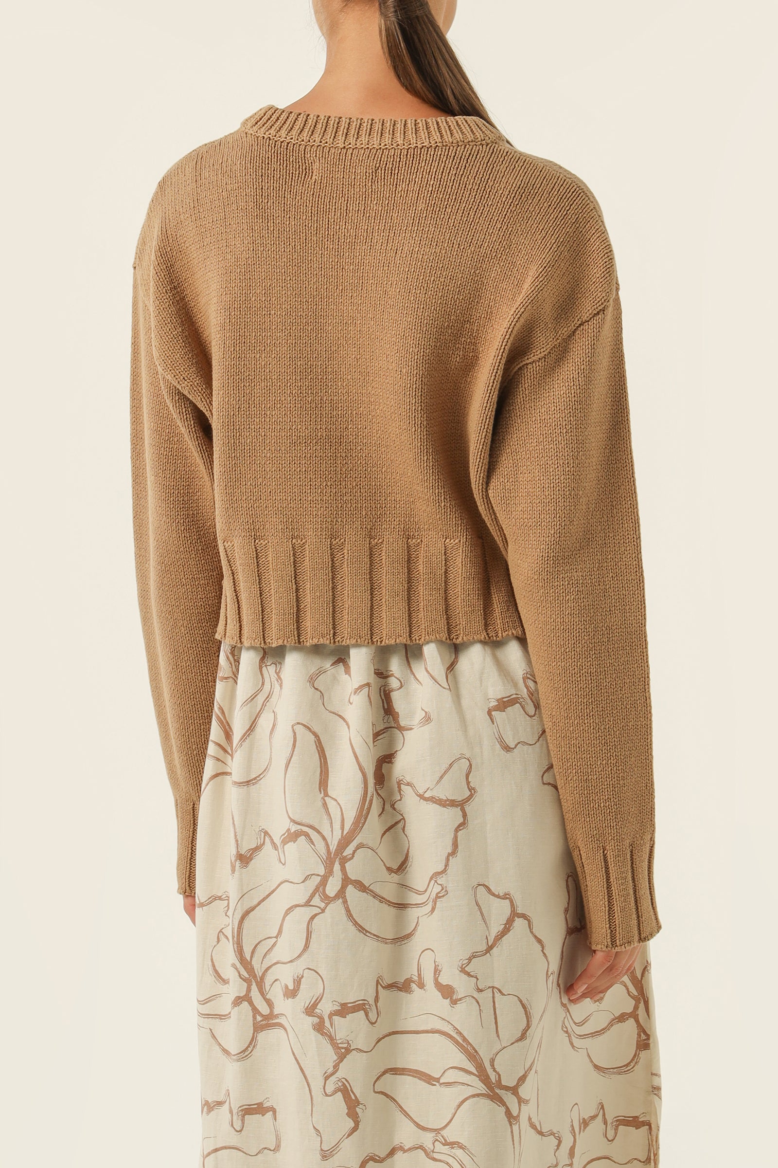 Nude Lucy Rory Knit Jumper In A Brown Coffee Colour 