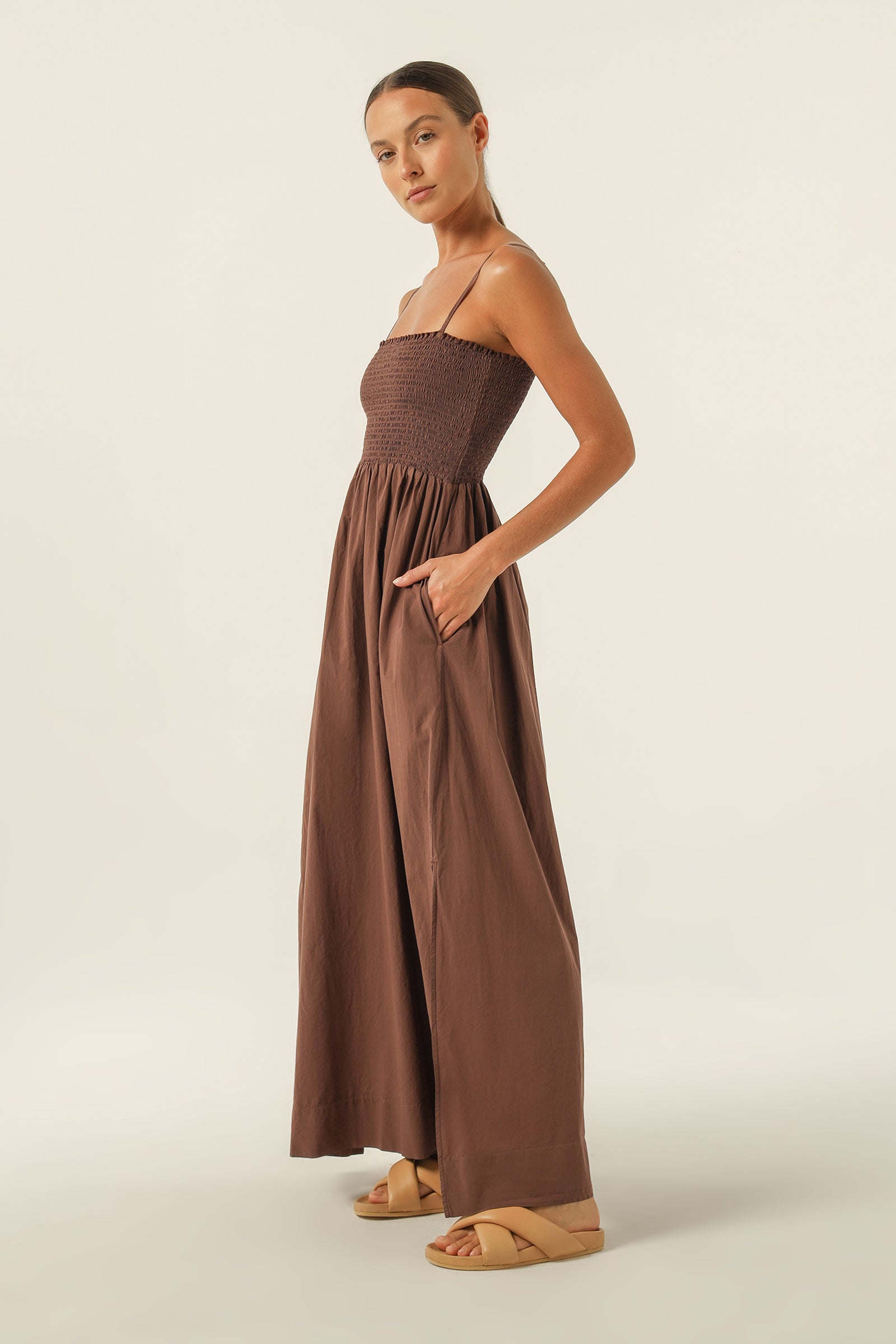 Nude Lucy Rylee Maxi Dress In A Brown Cedar Colour 