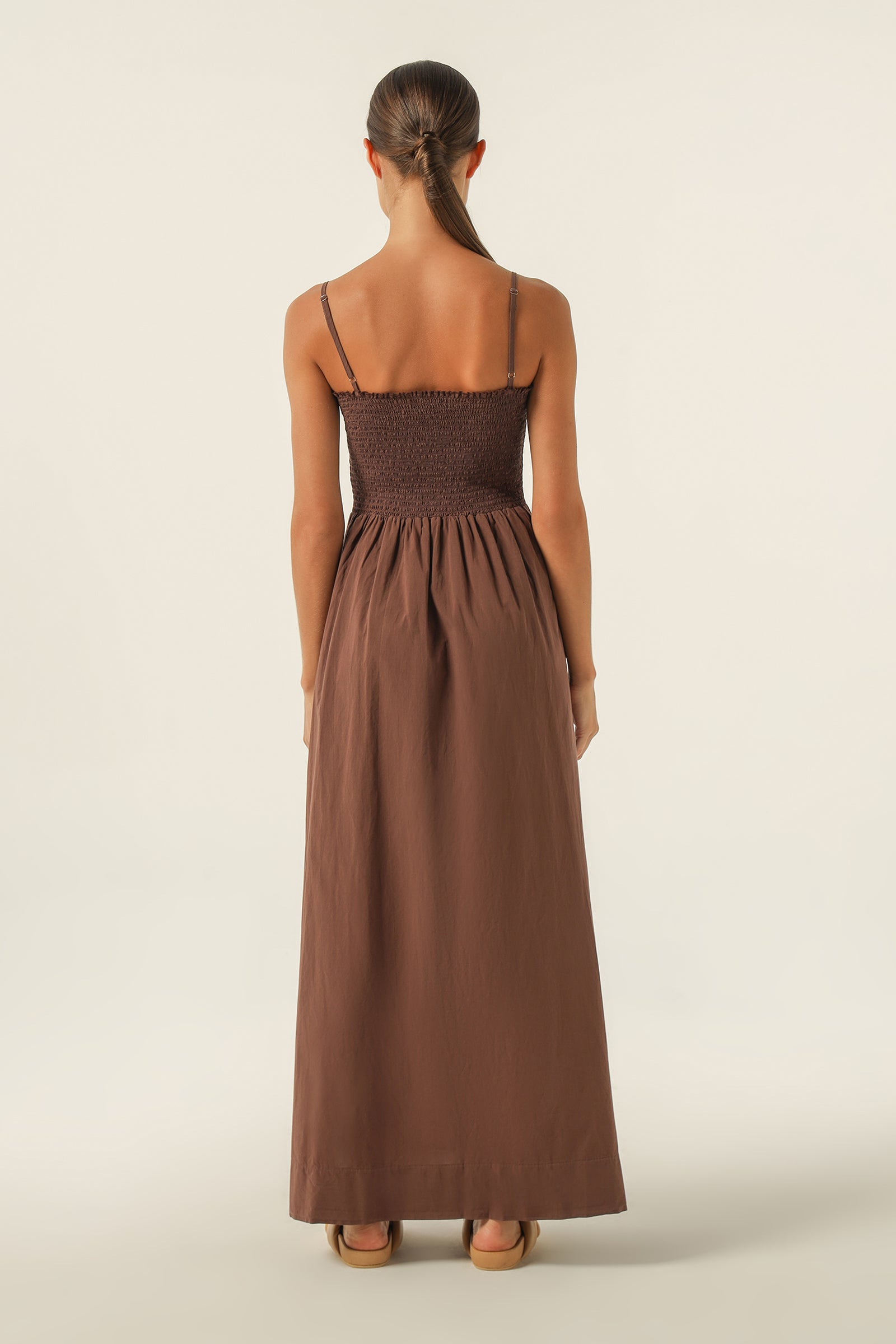 Nude Lucy Rylee Maxi Dress In A Brown Cedar Colour 