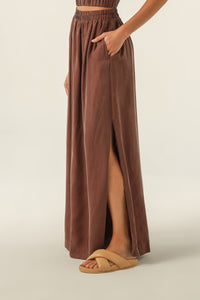 Nude Lucy Gia Cupro Maxi Skirt In a Brown Clove Colour