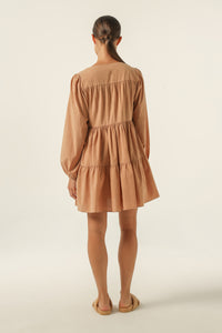Nude Lucy Rylee Mini Dress in a Brown Coffee Colour